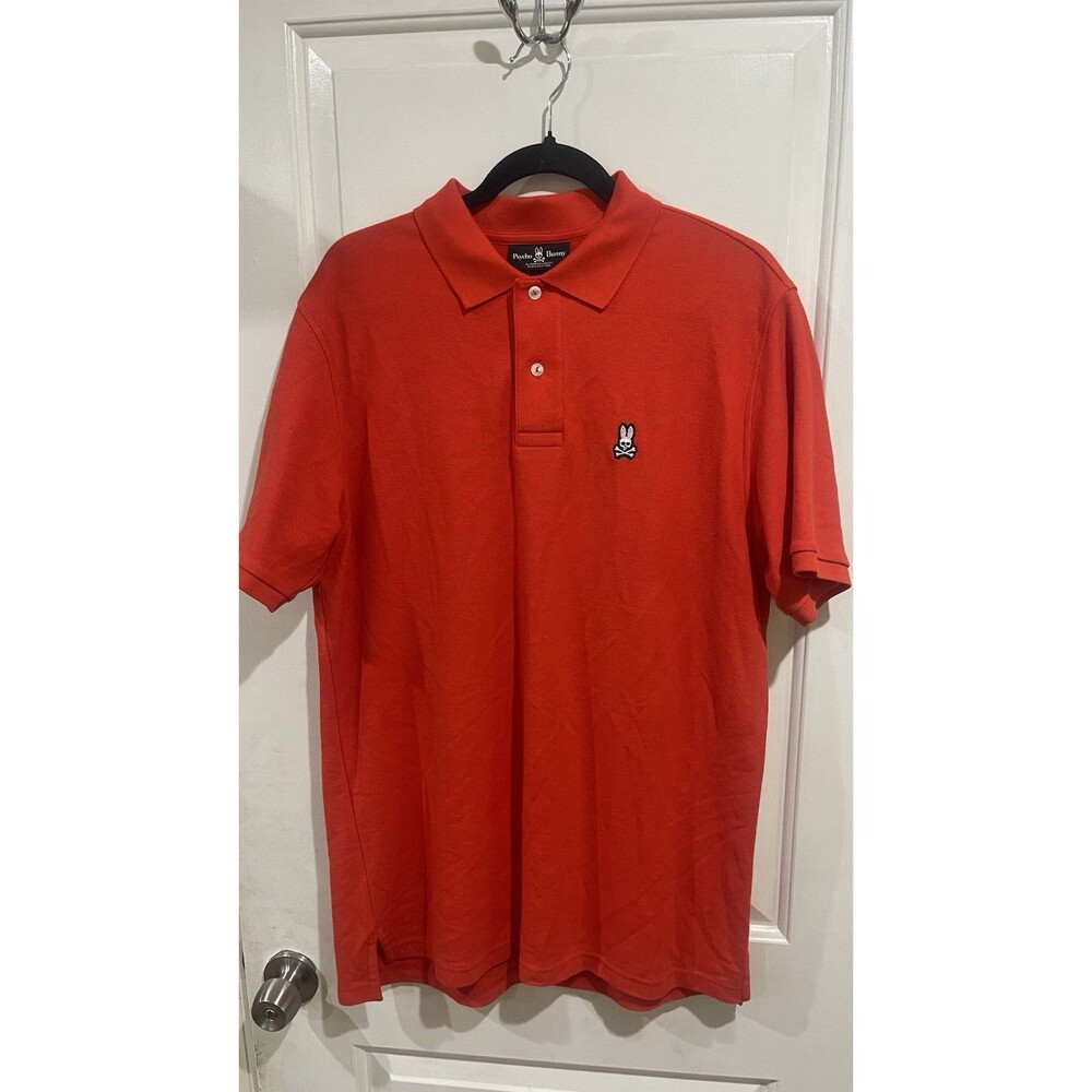 Psycho Bunny Polo Shirt Men’s XL Red Pima Cotton Short Sleeve Classic Logo